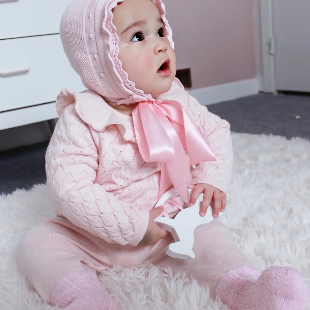 Cotton knit sweater and pant